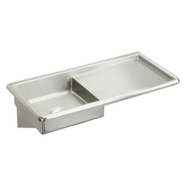 20 in W x 42 in L x 6 in H, Wall, Stainless Steel, Utility Sink