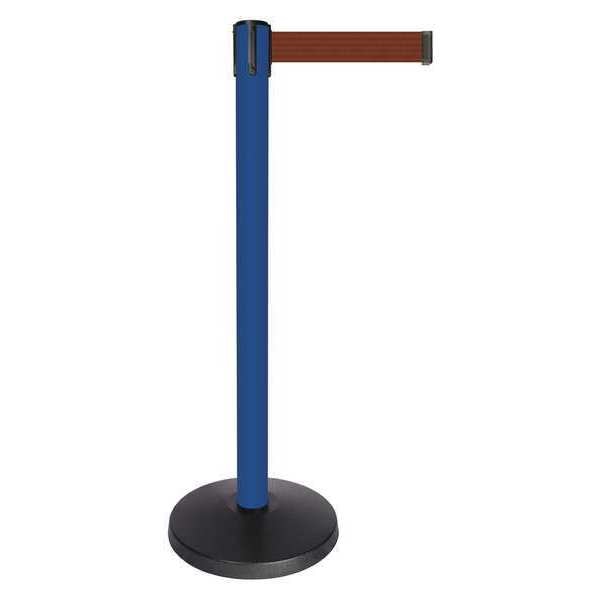 Barrier Post w/Belt, Blue Post, Brown Belt