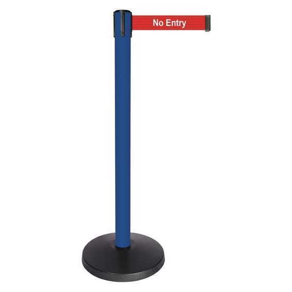 Barrier Post, Blue Post, No Entry Belt Msg