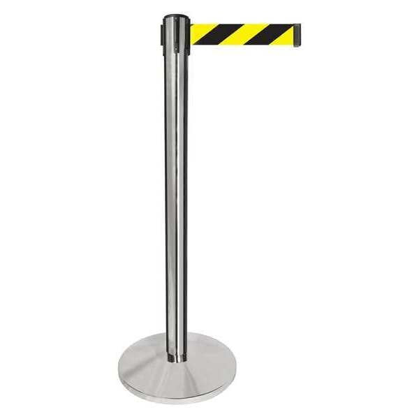 Barrier Post, Polished Chrome Post, 1 Belt