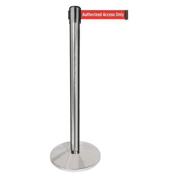 Barrier Post, Silver Post, Rd/Wht Txt Belt