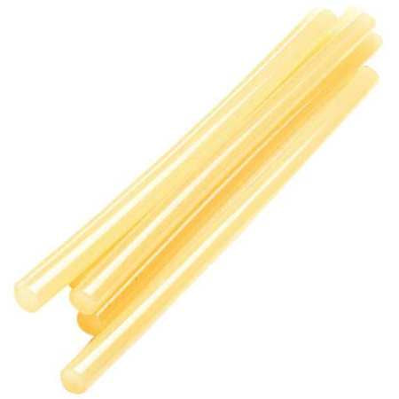 Hot Melt Adhesive, Yellow, 1/2 in Diameter, 10 in Length, 3 min Begins to Harden