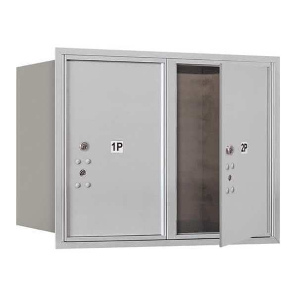 Mailbox, Aluminum, Powder Coated, 2 Doors, Recessed, 4C