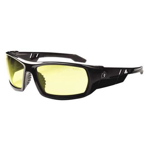 Safety Glasses, Traditional Yellow Polycarbonate Lens, Scratch-Resistant