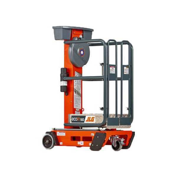 Personnel Lift, Push-Around Drive, 330 lb Load Capacity, 4 ft 11 in Max. Work Height