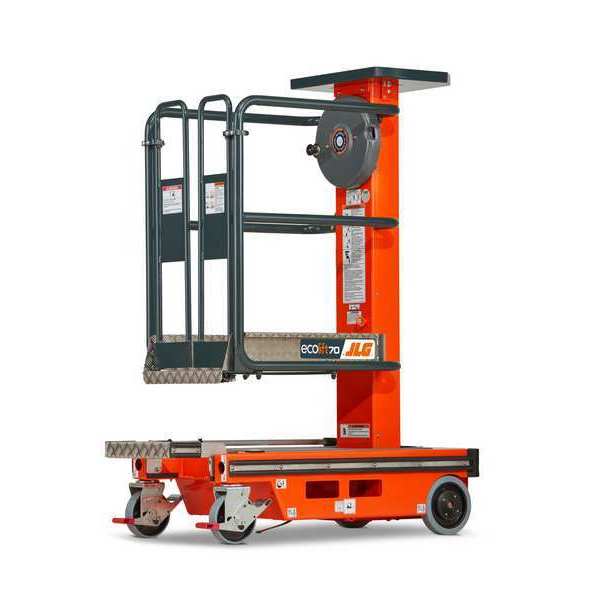 Personnel Lift, Push-Around Drive, 330 lb Load Capacity, 7 ft 2-1/2 in Max. Work Height