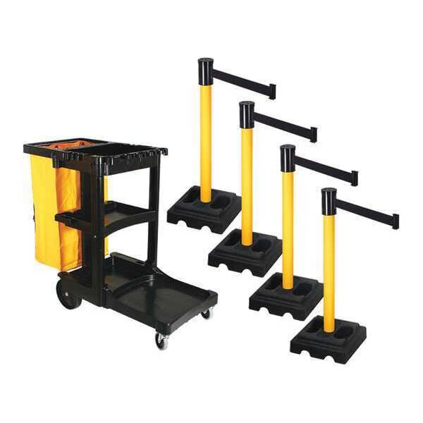 Barrier Systems, Post Yellow, 15 ft. Belt