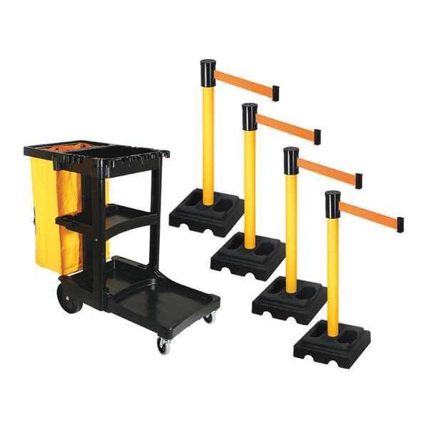 Barrier Systems, Post Yellow, 15 ft. Belt