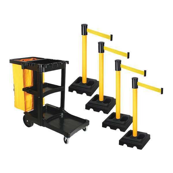 Barrier Systems, Post Yellow, 15 ft. Belt