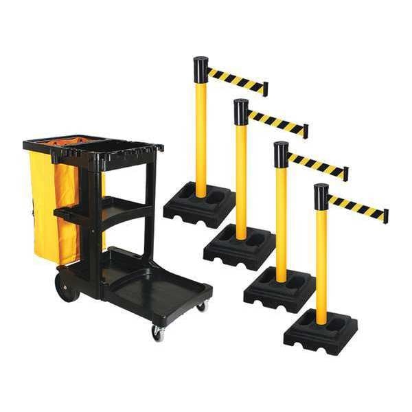 Barrier Systems, Post Yellow, 15 ft. Belt