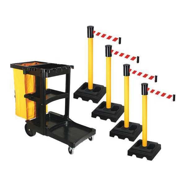 Barrier Systems, Post Yellow, 15 ft. Belt