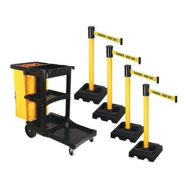 Barrier Systems, Post Yellow, 15 ft. Belt