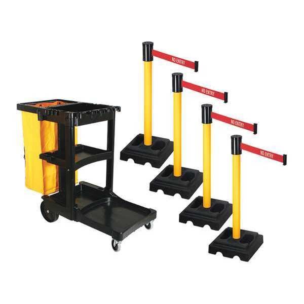 Barrier Systems, Post Yellow, 15 ft. Belt