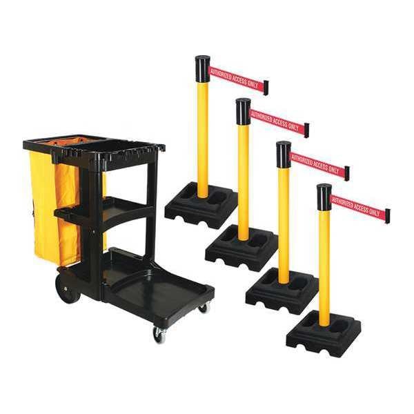 Barrier Systems, Post Yellow, 15 ft. Belt