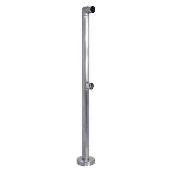 Double Line Guardrail Post End, SS, 42