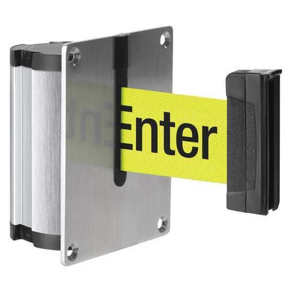 Retractable Belt Barrier, Brushed Nickel