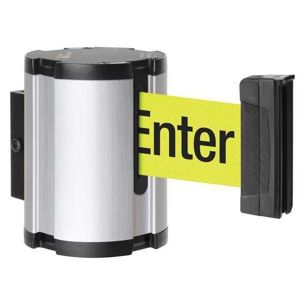 Retractable Belt Barrier, Brushed Nickel