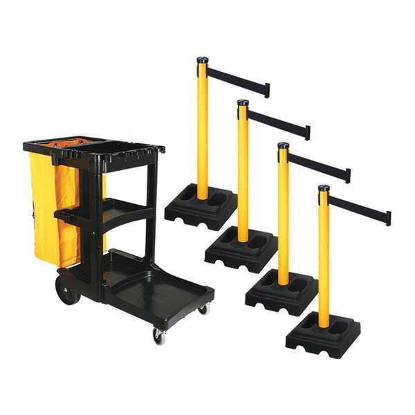 Barrier Systems, Post Yellow, 10 ft. Belt