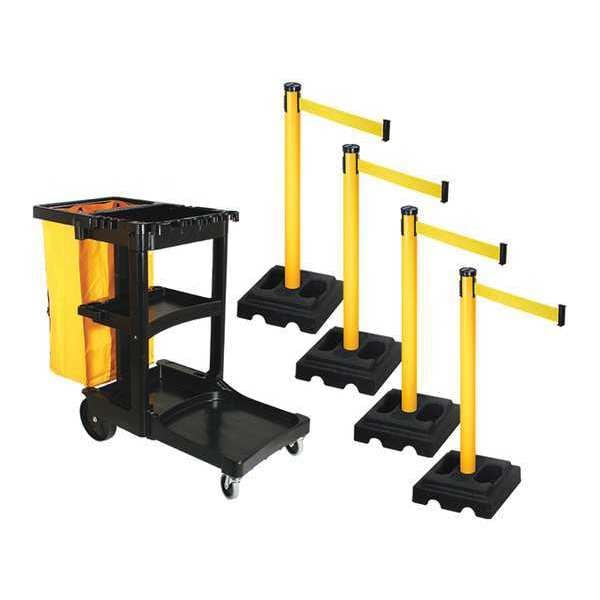 Barrier Systems, Post Yellow, 10 ft. Belt
