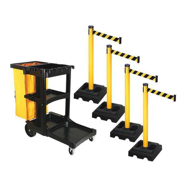 Barrier Systems, Post Yellow, 10 ft. Belt