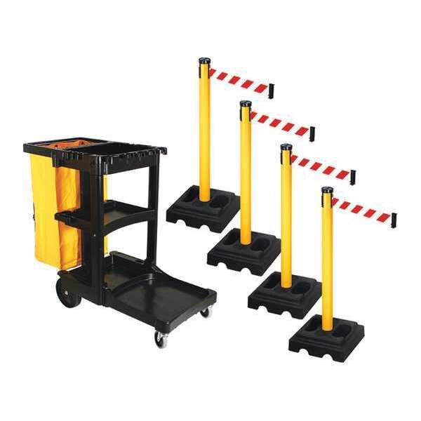Barrier Systems, Post Yellow, 10 ft. Belt