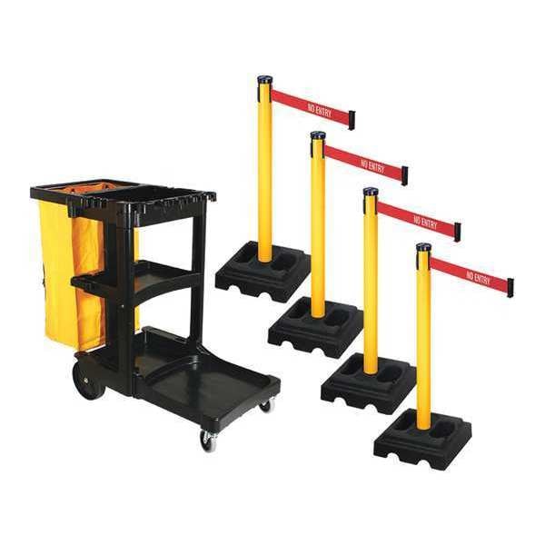 Barrier Systems, Post Yellow, 10 ft. Belt