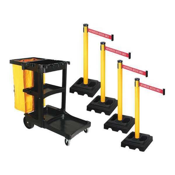 Barrier Systems, Post Yellow, 10 ft. Belt