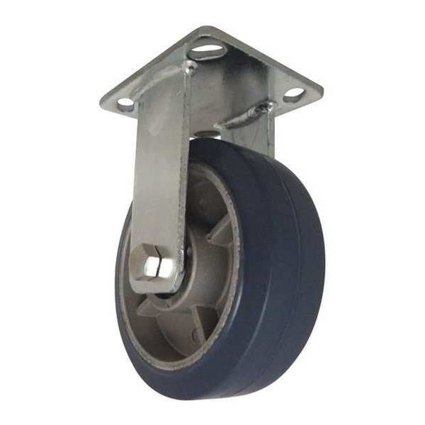 Plate Caster, Rigid, Rubber, 5