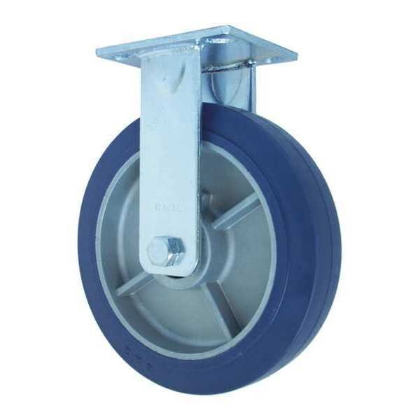 Plate Caster, Rigid, Rubber, 8