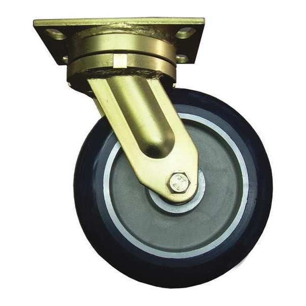 Swivel Plate Caster, Polyurethane, 1500 lb