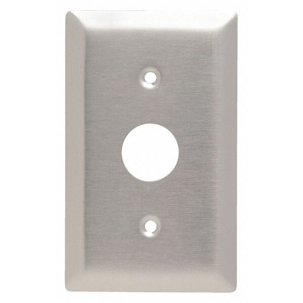 Locking Switch Plate, Number of Gangs: 1 Stainless Steel, Brushed Finish, Silver