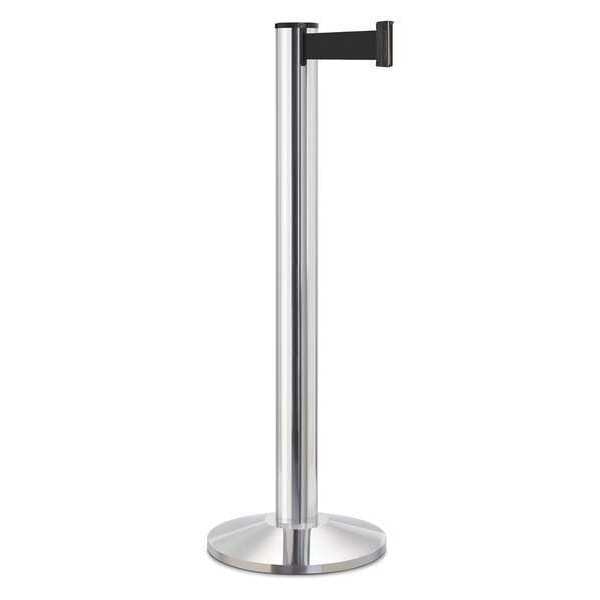 Barrier Post, Steel, Chrome