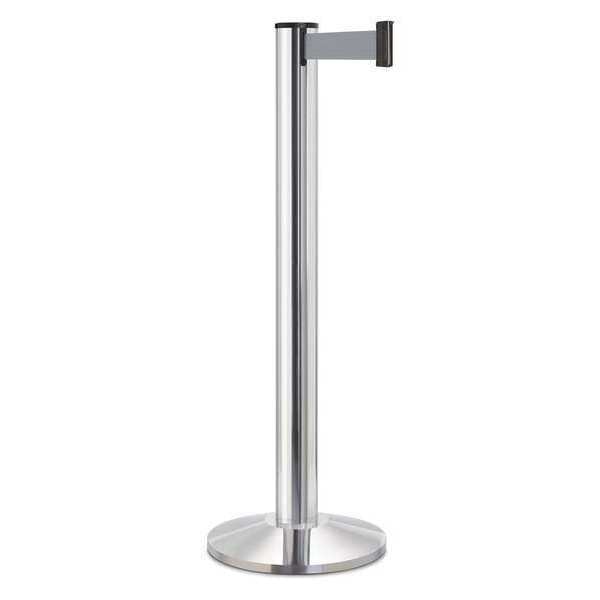 Barrier Post, Steel, Chrome