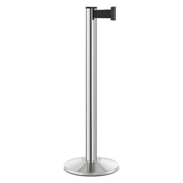 Barrier Post, Steel, Chrome