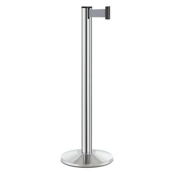 Barrier Post, Steel, Chrome