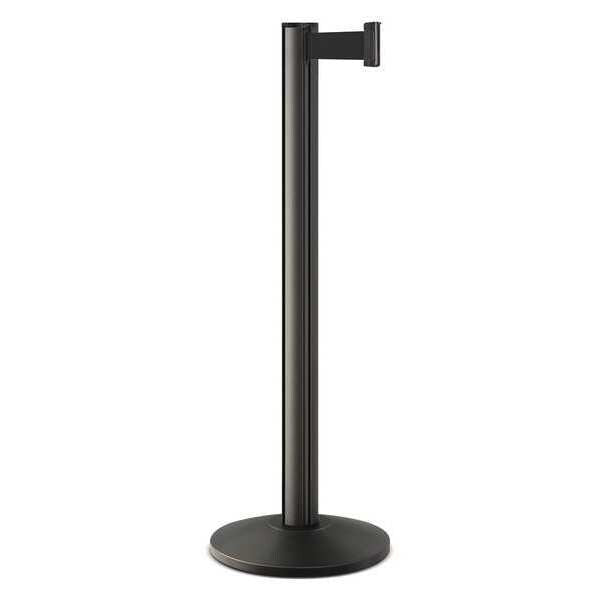 Barrier Post, Steel, Black Wrinkle