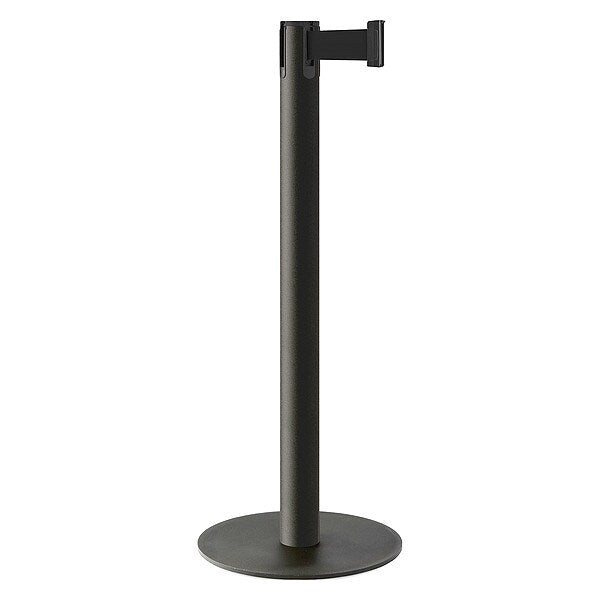 Barrier Post, Steel, Black Wrinkle