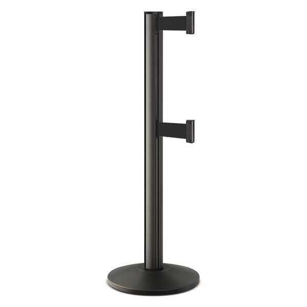 Barrier Post, Steel, Black Wrinkle