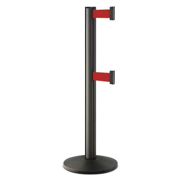 Barrier Post, Steel, Black Wrinkle