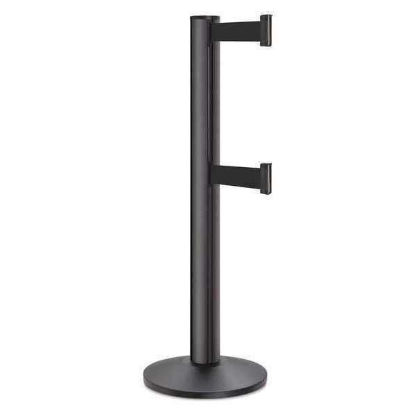 Barrier Post, Steel, Black Wrinkle