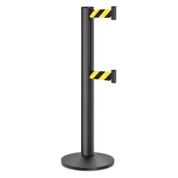 Barrier Post, Steel, Black Wrinkle