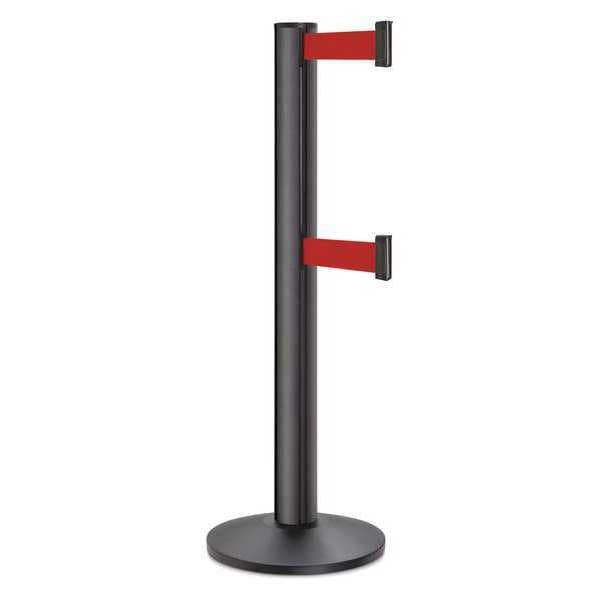 Barrier Post, Steel, Black Wrinkle