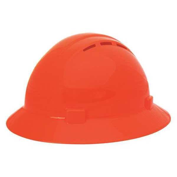 Full Brim Hard Hat, Type 1, Class C, Pinlock (4-Point), Hi-Vis Orange