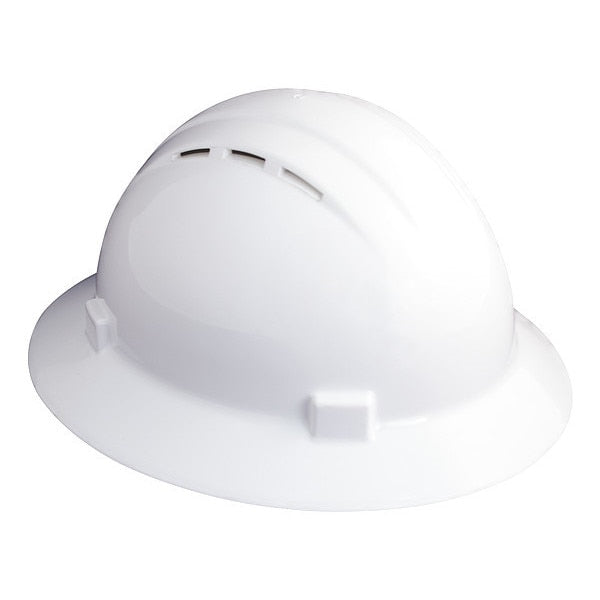 Full Brim Hard Hat, Type 1, Class C, Ratchet (4-Point), White