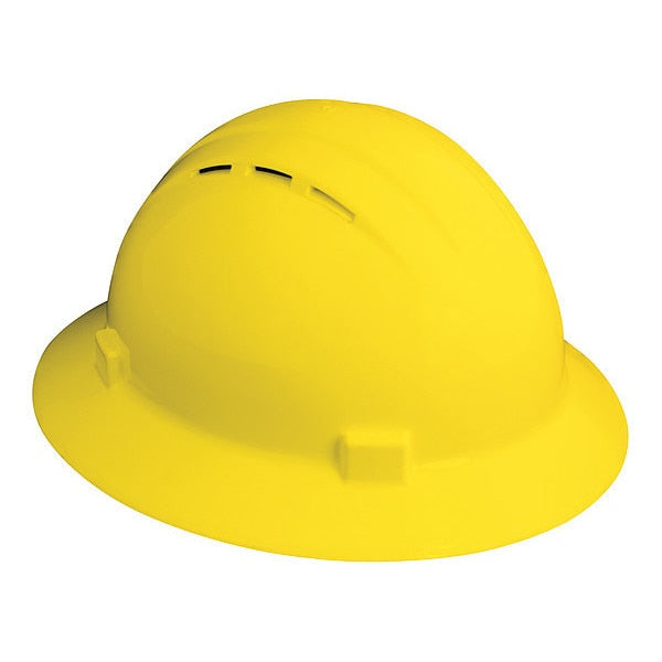 Full Brim Hard Hat, Type 1, Class C, Ratchet (4-Point), Yellow