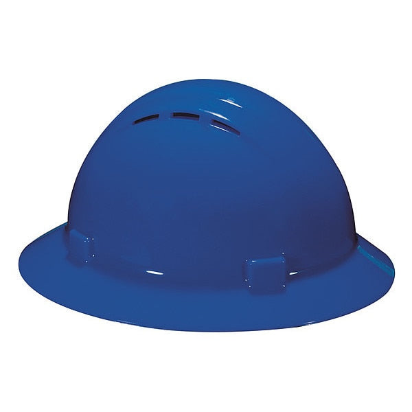 Full Brim Hard Hat, Type 1, Class C, Ratchet (4-Point), Blue