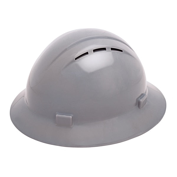 Full Brim Hard Hat, Type 1, Class C, Ratchet (4-Point), Gray