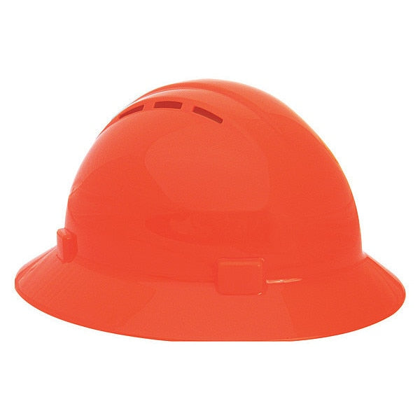 Full Brim Hard Hat, Type 1, Class C, Ratchet (4-Point), Hi-Vis Orange
