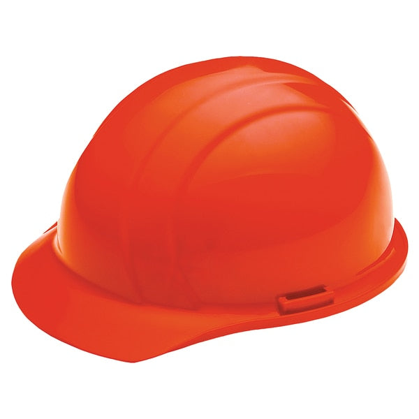 Front Brim Hard Hat, Type 1, Class E, Ratchet (4-Point), Hi-Vis Orange