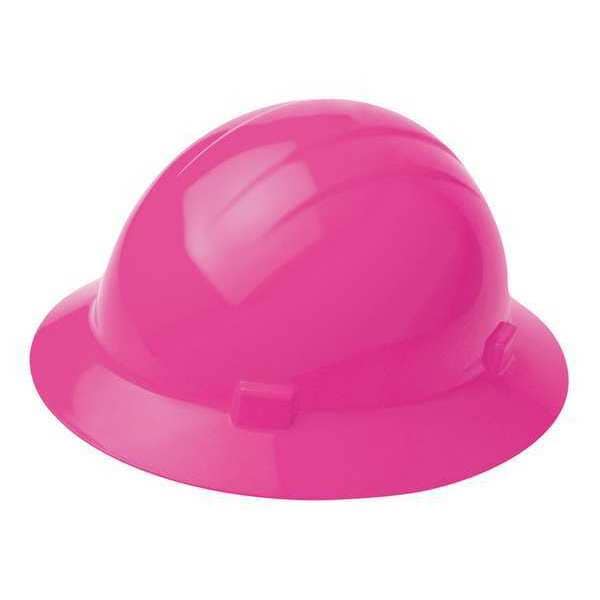 Full Brim Hard Hat, Type 1, Class E, Ratchet (4-Point), Hi-Vis Pink